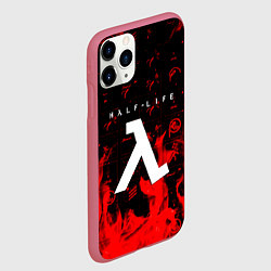 Чехол iPhone 11 Pro матовый Half life fire, цвет: 3D-малиновый — фото 2