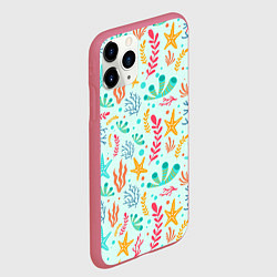 Чехол iPhone 11 Pro матовый Абстракция коралловый фон, цвет: 3D-малиновый — фото 2