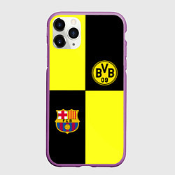 Чехол iPhone 11 Pro матовый Barcelona x Borussia, цвет: 3D-фиолетовый