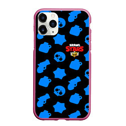 Чехол iPhone 11 Pro матовый Brawl stars patten, цвет: 3D-малиновый