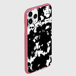 Чехол iPhone 11 Pro матовый Все рэперы черно белый, цвет: 3D-малиновый — фото 2