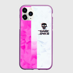 Чехол iPhone 11 Pro матовый Game over pink abstraction, цвет: 3D-фиолетовый