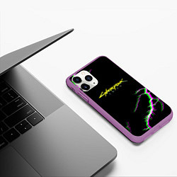 Чехол iPhone 11 Pro матовый Cyberpunk storm 2077, цвет: 3D-фиолетовый — фото 2