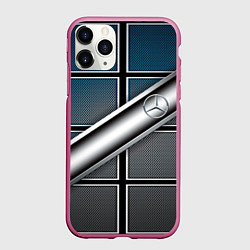 Чехол iPhone 11 Pro матовый Mercedes benz sport geometry, цвет: 3D-малиновый