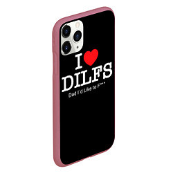 Чехол iPhone 11 Pro матовый Я люблю DILFs, цвет: 3D-малиновый — фото 2