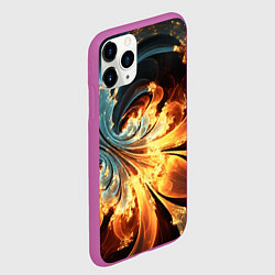 Чехол iPhone 11 Pro матовый Абстрактный фрактал, цвет: 3D-фиолетовый — фото 2
