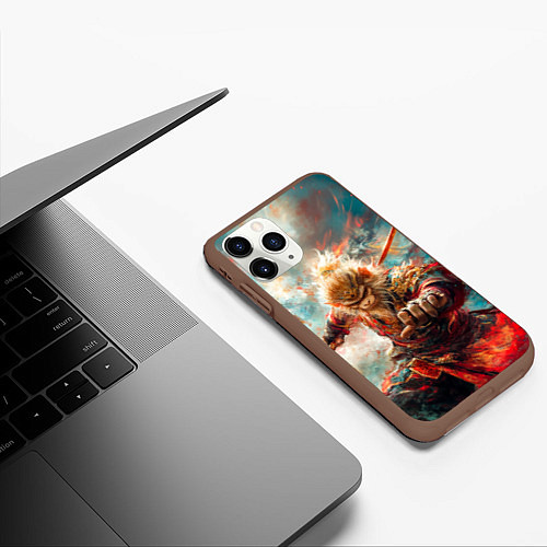 Чехол iPhone 11 Pro матовый Wukong король обезьян / 3D-Коричневый – фото 3