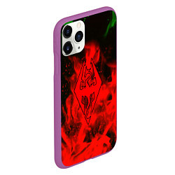 Чехол iPhone 11 Pro матовый Skyrim fire steel, цвет: 3D-фиолетовый — фото 2