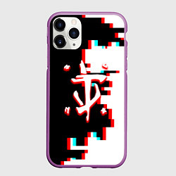 Чехол iPhone 11 Pro матовый Doom geometry, цвет: 3D-фиолетовый