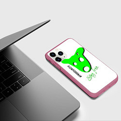 Чехол iPhone 11 Pro матовый Freedurov stay free, цвет: 3D-малиновый — фото 2