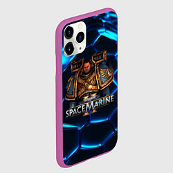 Чехол iPhone 11 Pro матовый Captain Warhammer 40000 space marine 2 Titus, цвет: 3D-фиолетовый — фото 2