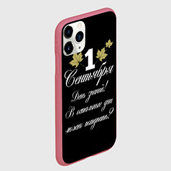 Чехол iPhone 11 Pro матовый 1 сентября - День знаний, цвет: 3D-малиновый — фото 2