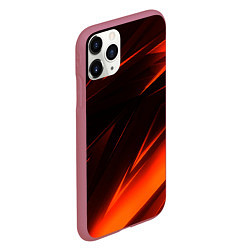 Чехол iPhone 11 Pro матовый Geometry orange stripes, цвет: 3D-малиновый — фото 2