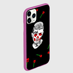 Чехол iPhone 11 Pro матовый Lil peep rap band rose, цвет: 3D-фиолетовый — фото 2