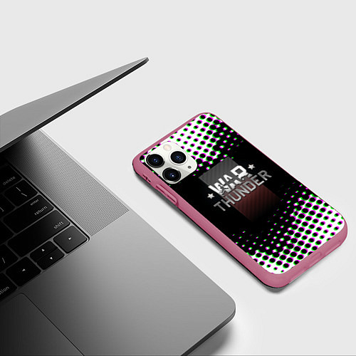 Чехол iPhone 11 Pro матовый Вартандер онлайн текстура / 3D-Малиновый – фото 3