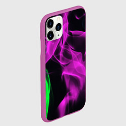 Чехол iPhone 11 Pro матовый Неоновый огненный дым, цвет: 3D-фиолетовый — фото 2