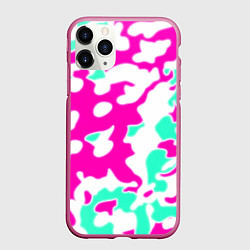 Чехол iPhone 11 Pro матовый Текстура камуфляж детский, цвет: 3D-малиновый