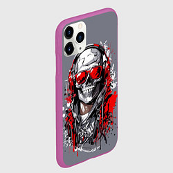 Чехол iPhone 11 Pro матовый Череп абстракция, цвет: 3D-фиолетовый — фото 2
