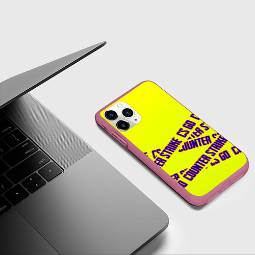 Чехол iPhone 11 Pro матовый Counter strike game / 3D-Малиновый – фото 3