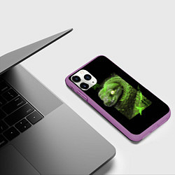 Чехол iPhone 11 Pro матовый Двойная удача змеи, цвет: 3D-фиолетовый — фото 2