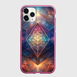 Чехол iPhone 11 Pro матовый Космическая геометрическая абстракция, цвет: 3D-малиновый