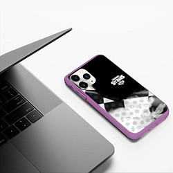 Чехол iPhone 11 Pro матовый Brawl stars pattern black, цвет: 3D-фиолетовый — фото 2