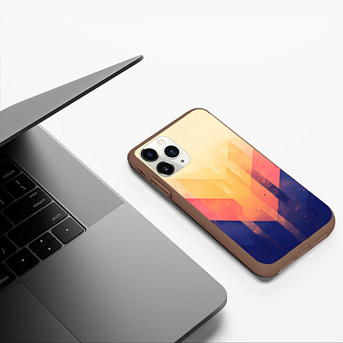 Чехол iPhone 11 Pro матовый Abstract art - geometric shapes / 3D-Коричневый – фото 3