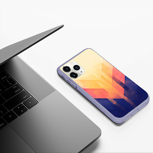 Чехол iPhone 11 Pro матовый Abstract art - geometric shapes / 3D-Светло-сиреневый – фото 3