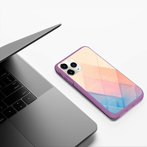 Чехол iPhone 11 Pro матовый Abstract art - triangle / 3D-Фиолетовый – фото 3