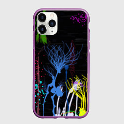 Чехол iPhone 11 Pro матовый Неоновый сюреализм, цвет: 3D-фиолетовый