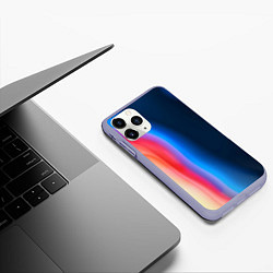 Чехол iPhone 11 Pro матовый Неоновый градиент разводы, цвет: 3D-светло-сиреневый — фото 2