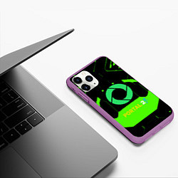 Чехол iPhone 11 Pro матовый Portal game pattern, цвет: 3D-фиолетовый — фото 2