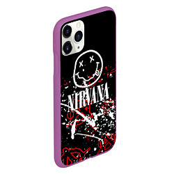 Чехол iPhone 11 Pro матовый Nirvana анархия, цвет: 3D-фиолетовый — фото 2