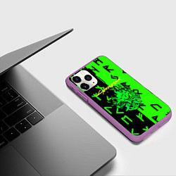 Чехол iPhone 11 Pro матовый Cyberpunk 2077 символы, цвет: 3D-фиолетовый — фото 2