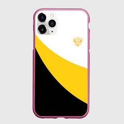 Чехол iPhone 11 Pro матовый Сокрушу пред ним врагов его малый желтый герб Нико, цвет: 3D-малиновый