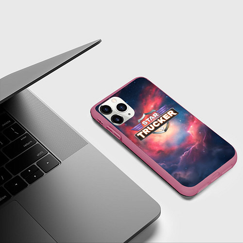 Чехол iPhone 11 Pro матовый Star Trucker logo / 3D-Малиновый – фото 3