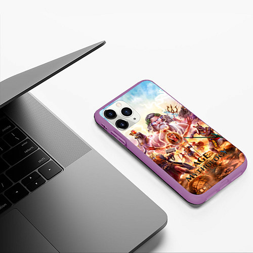 Чехол iPhone 11 Pro матовый Age of mythology персонажи / 3D-Фиолетовый – фото 3