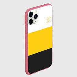 Чехол iPhone 11 Pro матовый Мы русские с нами Бог НИКА желтая патриоты, цвет: 3D-малиновый — фото 2
