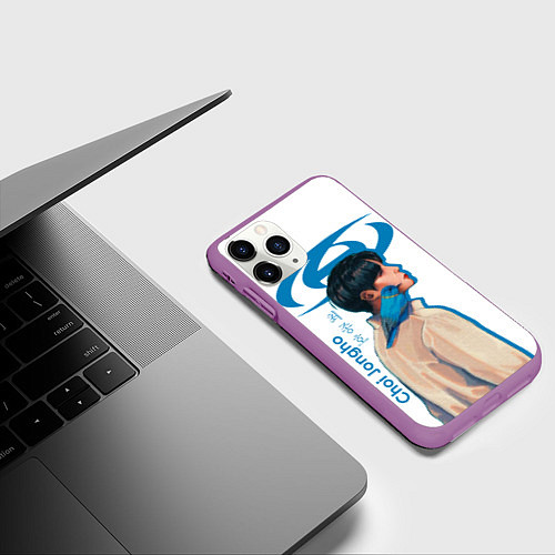 Чехол iPhone 11 Pro матовый Ateez Choi Jongho / 3D-Фиолетовый – фото 3
