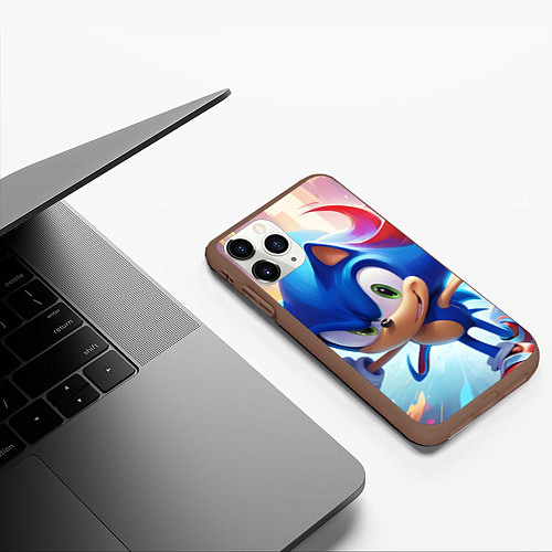 Чехол iPhone 11 Pro матовый Sonic 1 / 3D-Коричневый – фото 3