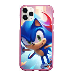 Чехол iPhone 11 Pro матовый Sonic 1, цвет: 3D-малиновый