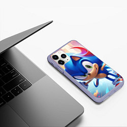 Чехол iPhone 11 Pro матовый Sonic 1, цвет: 3D-светло-сиреневый — фото 2