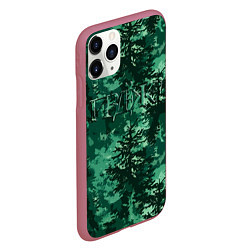 Чехол iPhone 11 Pro матовый Шифровка маскировка - мат, цвет: 3D-малиновый — фото 2