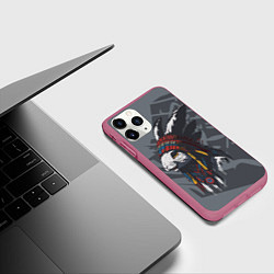 Чехол iPhone 11 Pro матовый Кролик-индеец, цвет: 3D-малиновый — фото 2