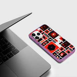 Чехол iPhone 11 Pro матовый Dungeons and dragons pattern, цвет: 3D-фиолетовый — фото 2