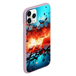 Чехол iPhone 11 Pro матовый Взрыв и мелкие осколки, цвет: 3D-розовый — фото 2