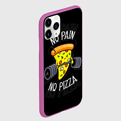 Чехол iPhone 11 Pro матовый No pain - no pizza, цвет: 3D-фиолетовый — фото 2