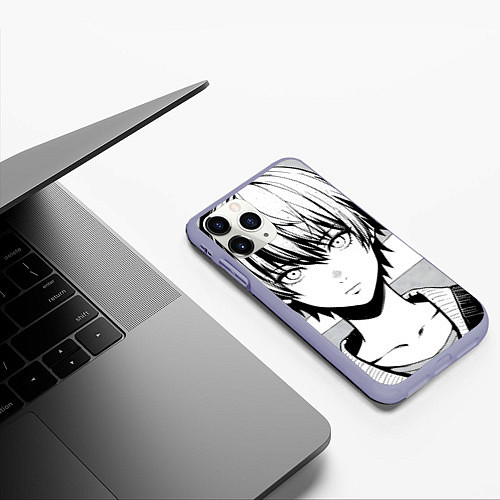 Чехол iPhone 11 Pro матовый A boy manga / 3D-Светло-сиреневый – фото 3