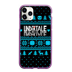 Чехол iPhone 11 Pro матовый Undertale rpg winter, цвет: 3D-фиолетовый