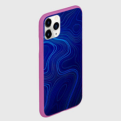 Чехол iPhone 11 Pro матовый Синяя топография, цвет: 3D-фиолетовый — фото 2